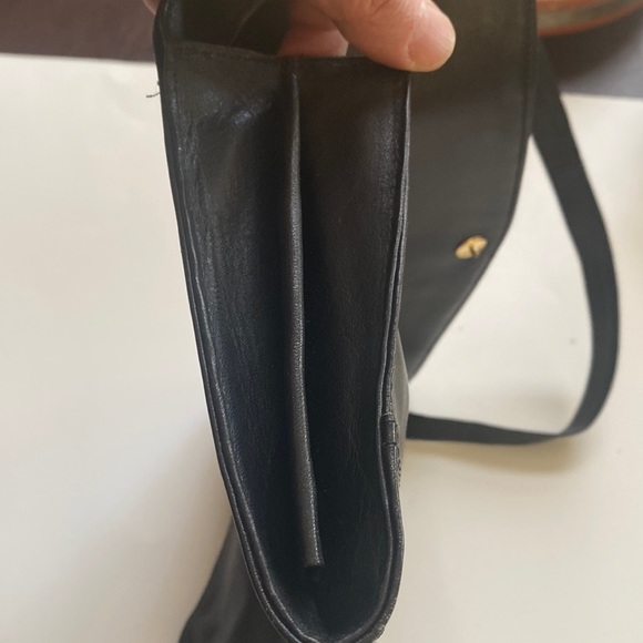 Tano Vintage Black Leather Clutch Envelope Style Bag - Picture 11 of 16